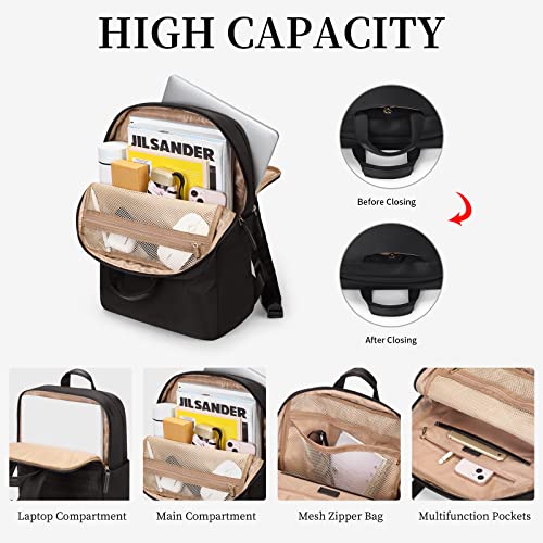 GOLF SUPAGS Travel Laptop Backpack for Women Anti Theft Slim Durable College Bookbag Business Computer Bag Fit 15.6Inch Notebook (Black, 15.6Inch) - Image 5