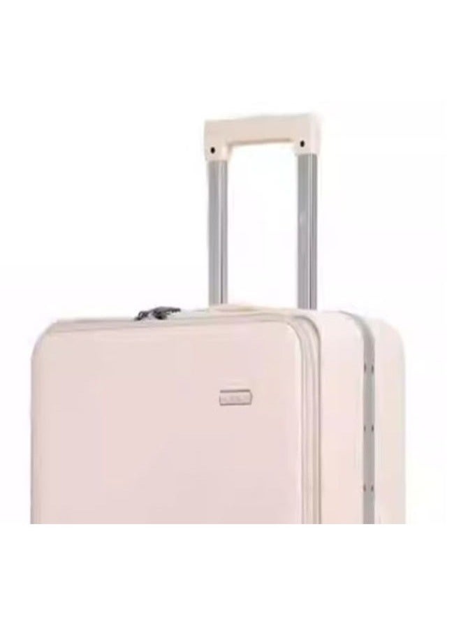 إن كي أكس حقيبة سفر متينة بعجلات صلبة مع 4 عجلات دوارة، مجموعة وردية، 3 ألوان بيضاء، مقاس 20*24*28 بوصة - Image 2