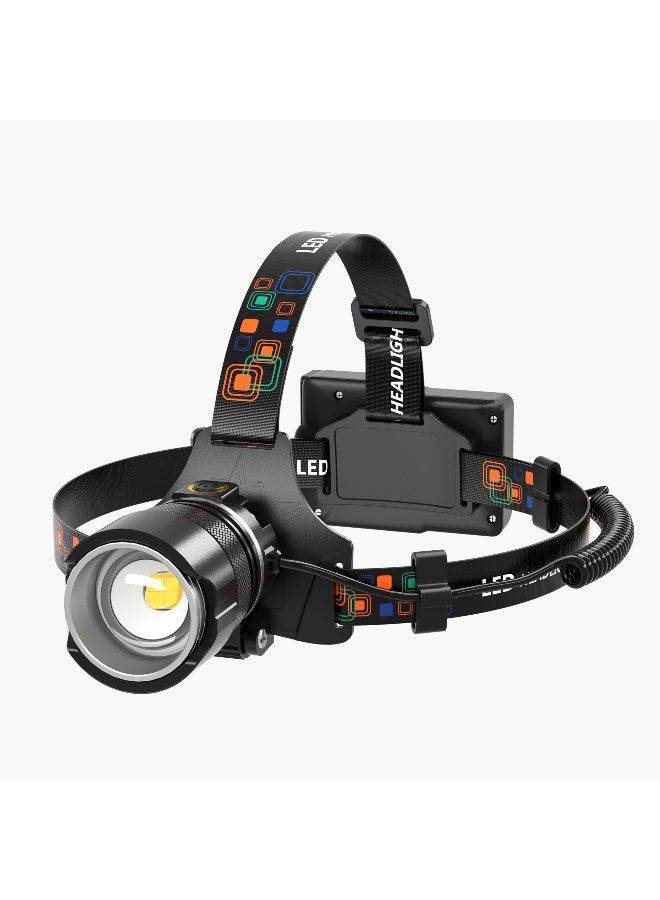NIBEMINENT Lithium Battery Rechargeable Emergency Light - Powerful Headlamp, Perfect Companion for Night Fishing