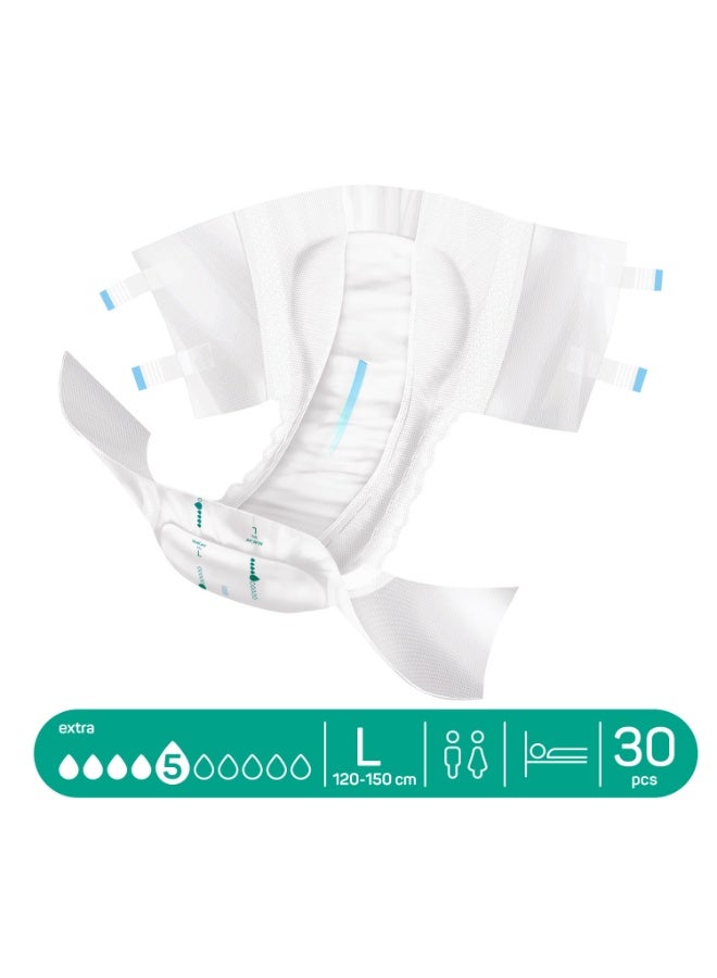 مولي كير موليكير®  إكسترا , حفاضات السلَس للراشدين ,للنساء والرجال,كبير,   ٥  قطرات ,  ٣٠ قطعة \ حزمة - Image 3