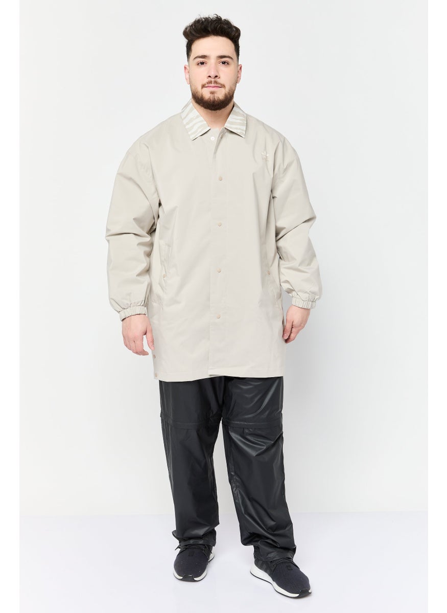 adidas Originals Men Sportswear Fit Long Sleeve Outdoor Jacket, Beige  - Image 2