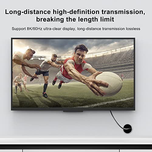 ecjtu 8K Detachable HDMI Fiber Optic Cable 165Feet/50m, Long HDMI 2.1 Cable in Wall, with Dual Micro HDMI and Standard HDMI Connectors, Compatible for PC, TV, playstation4, PS5, Xbox Series X, RTX4090/4080 - Image 5
