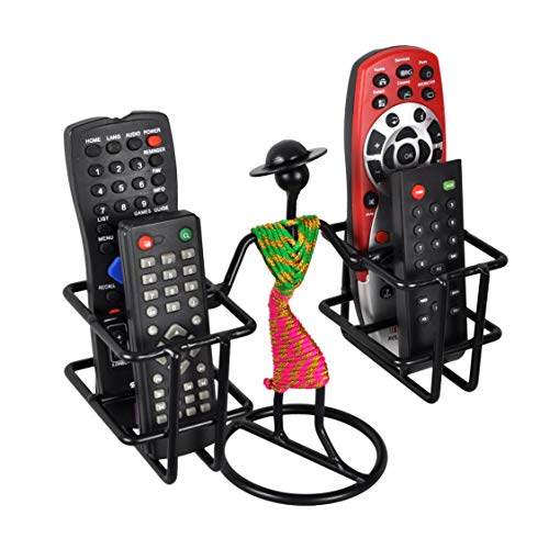 D&V ENGINEERING - Creative in innovation D&V Engineering Metal Stylish Lady Design Tabletop Remote Holder/Stand/Organiser | Living Room Showpiece for TV, AC, DVD, DTH Remotes | Holds 4 Remotes (Green & Pink) - Image 2