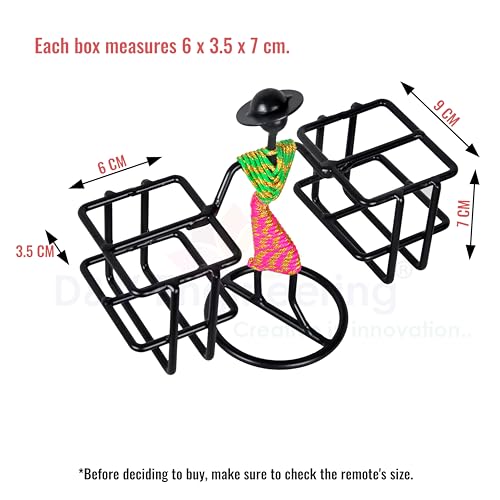 D&V ENGINEERING - Creative in innovation D&V Engineering Metal Stylish Lady Design Tabletop Remote Holder/Stand/Organiser | Living Room Showpiece for TV, AC, DVD, DTH Remotes | Holds 4 Remotes (Green & Pink) - Image 4