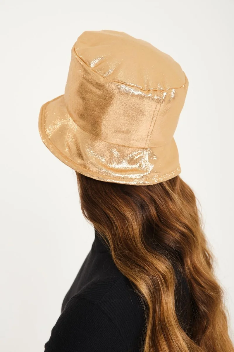 Bahels Special Design Metallic Gold Bucket Hat