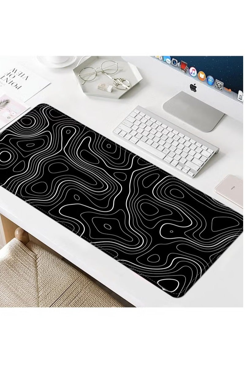 الباندا العملاقة لوحة ماوس ألعاب كبيرة 900 × 400 × 3 مم، حصيرة مكتب كبيرة للوحة المفاتيح وديكور المكتب - خريطة طبوغرافية - Image 3