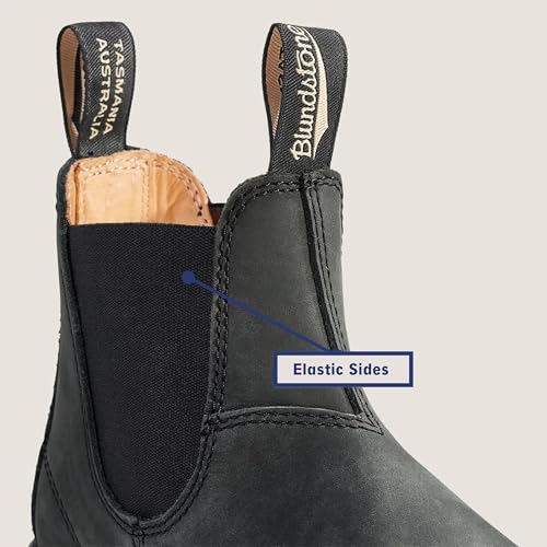 Blundstone 587 Unisex Classic Series Chelsea Boot for Men and Women with Shock Absorption and Premium Water Resistant Leather, Rustic Black, 12 US Men / 14 US Women / 11 AU - Image 4