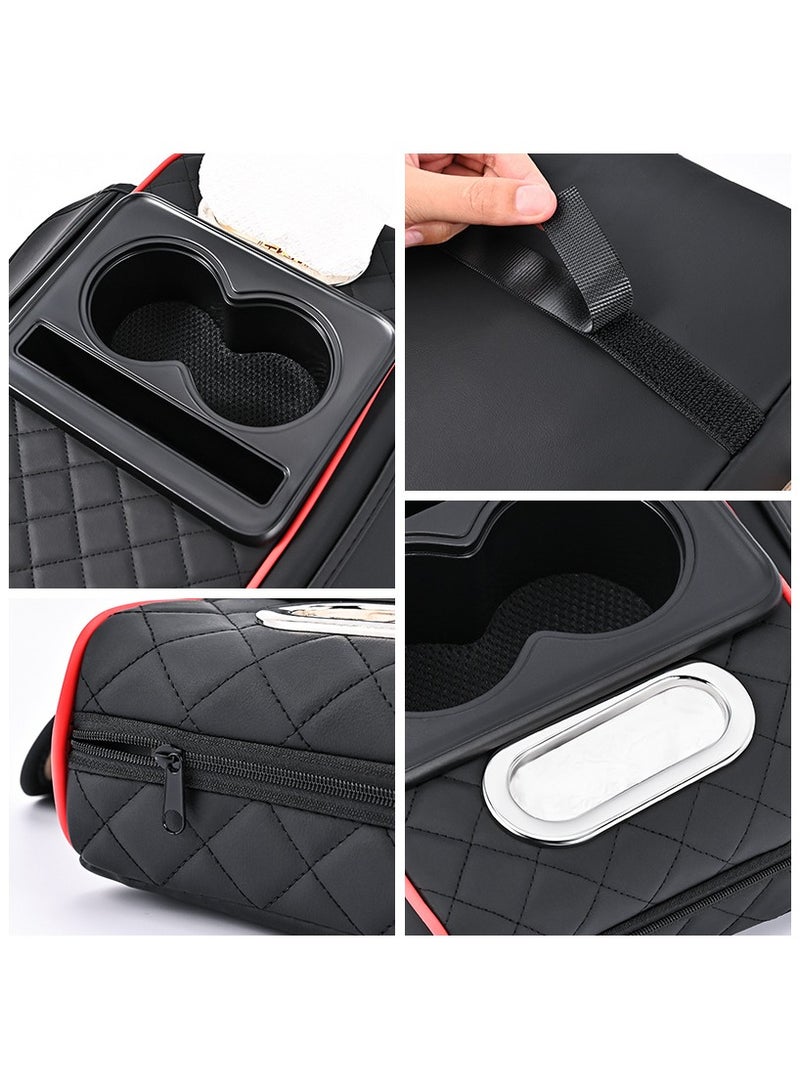 Soofam Multipurpose Car Center Console Heighten Cover, Leather Car Armrest Booster Pads, Leather Car Armrest Cover Protector, Armrest Box, Suitable for Most Vehicles, SUVs, Trucks, Cars (Black) - Image 3