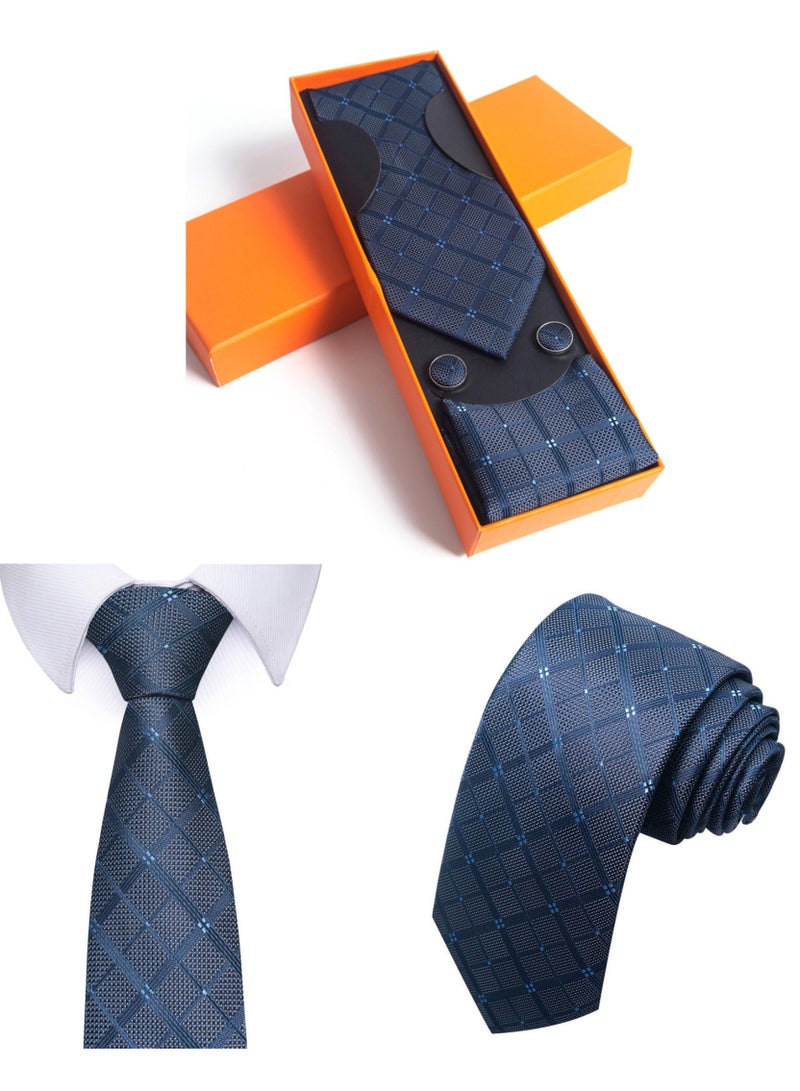 أروى المألوف ربطة العنق دعوى هدية مربع مجموعة مع التعادل ، جيب مربع ، أزرار أكمام مجموعة - Image 1