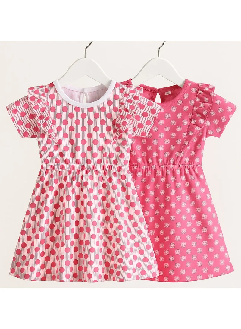 فكتور اند جين فستان فيكتور وجين بطبعات مكشكشة بالكامل (عبوة من قطعتين)