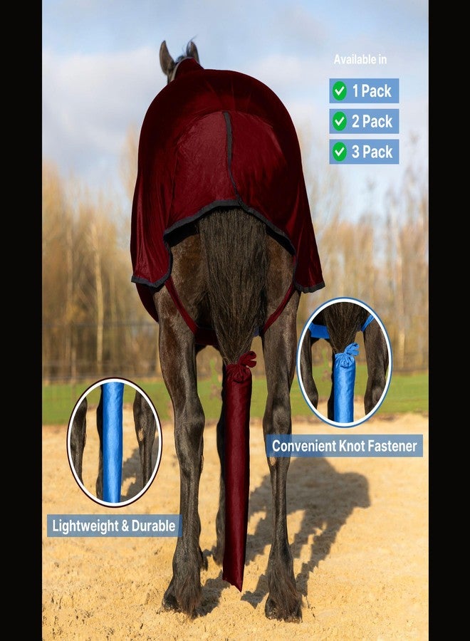 RESISTANCE Spandex Horse Tail Bag Only for Horses - 23"x10" Ties, Nylon Material - to Keep The Horse Tail Clean and Protected - Burgundy (Pack of 1) - Image 4