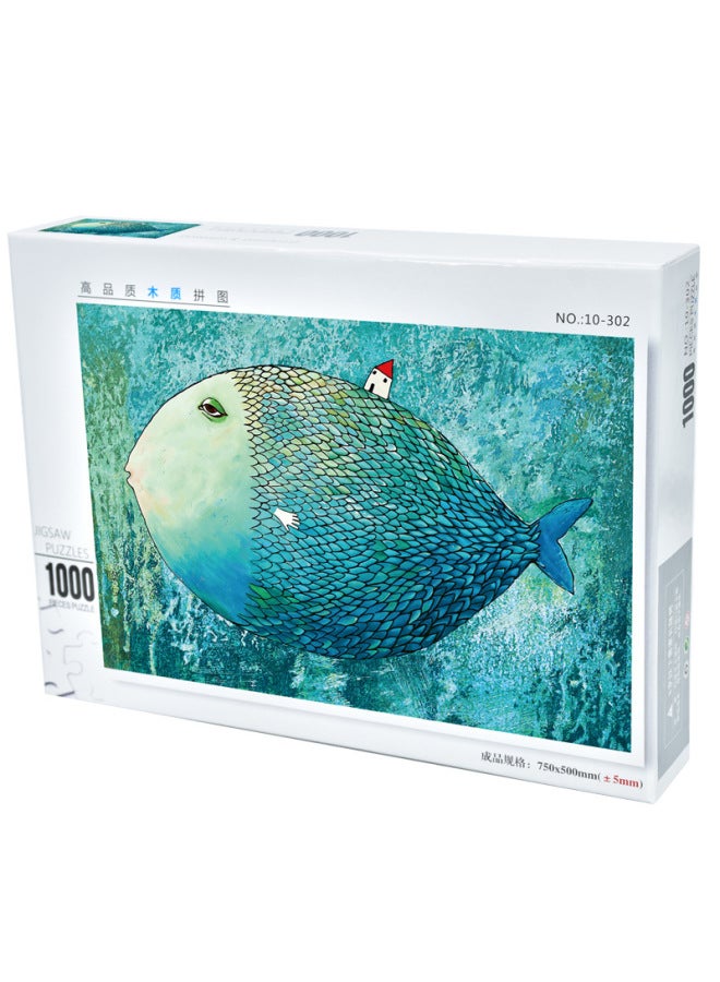 أحجية الصور المقطوعة الخشبية 1000 قطعة ألغاز ذكاء للكبار من مصنعي ألعاب الأطفال يمكنك صنعها بنفسك بقعة بالجملة-اللون: 10-310 موسم أزهار الكرز - Image 3