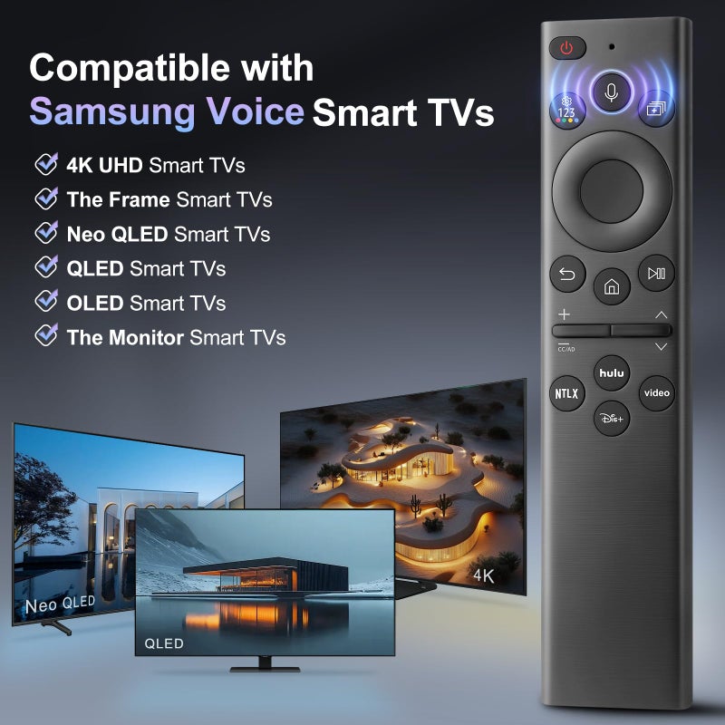 Angrox Voice Remote for Samsung-TV-Remote Replacement, Universal for 2019-2024 Samsung Smart TV Remote Control with Voice Control.No Solarcell.2-Year Warranty. - Image 2