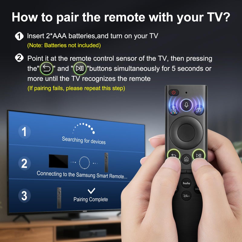 Angrox Voice Remote for Samsung-TV-Remote Replacement, Universal for 2019-2024 Samsung Smart TV Remote Control with Voice Control.No Solarcell.2-Year Warranty. - Image 4