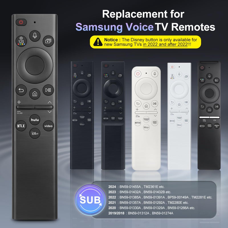 Angrox Voice Remote for Samsung-TV-Remote Replacement, Universal for 2019-2024 Samsung Smart TV Remote Control with Voice Control.No Solarcell.2-Year Warranty. - Image 3
