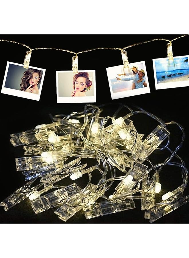 erorex Photo Clip String Lights Led Battery Operated Starry Fairy Copper String Lights With Clips Warm White For Pictures Bedroom Wall Patio Halloween Thanksgiving Party Wedding Décor - Image 5