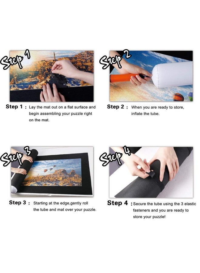 Genovega Jigsaw Puzzle Mat Roll Up - 2000 1500 500 Pieces Saver Large Puzzles Board for Adults Kids, Storage and Transport Premium Pump Puzzle Glue Felt Mat Inflatable Tube Cover Keeper Pad Holder Organizer - Image 3