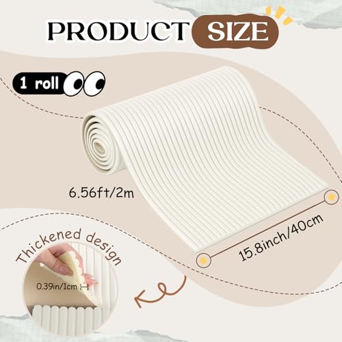 Fiwochic 158 x 787 Inch Anti Collision Wall Padding for Kids Padded Wall Panels 3D DIY Headboard for Autism Playroom Nursery Bedroom Living Room Corner Guards 1 Roll White - Image 3