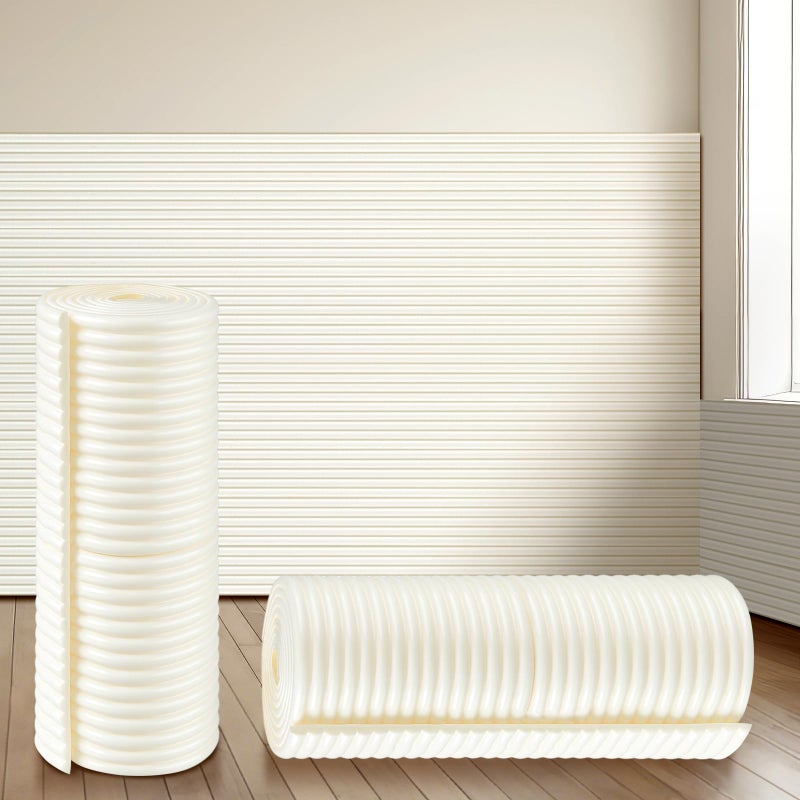 Fiwochic 158 x 787 Inch Anti Collision Wall Padding for Kids Padded Wall Panels 3D DIY Headboard for Autism Playroom Nursery Bedroom Living Room Corner Guards 1 Roll White - Image 2