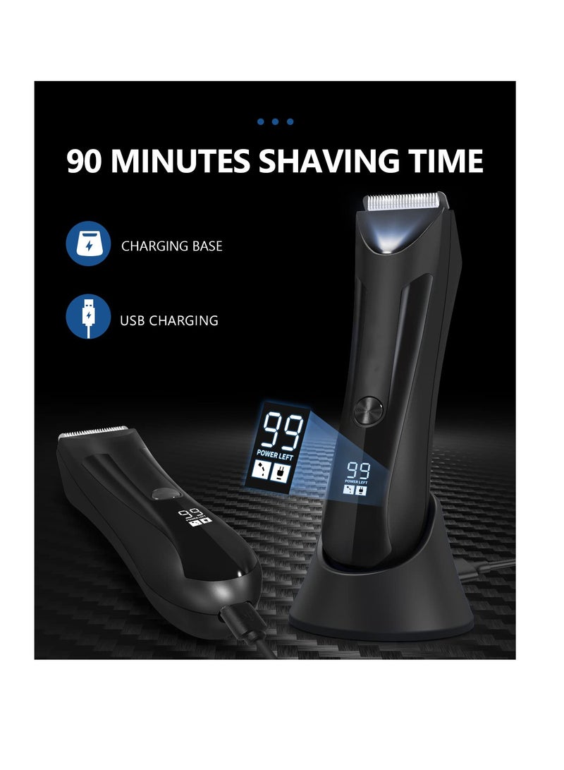 SYOSI Electric Groin Body Hair Trimmer - Ball Trimmer for Men USB Recharge Dock Cordless Use Fully Waterproof Replaceable Ceramic Blade Pubic Hair Trimmer Body Groomer Kit for Men - Image 4