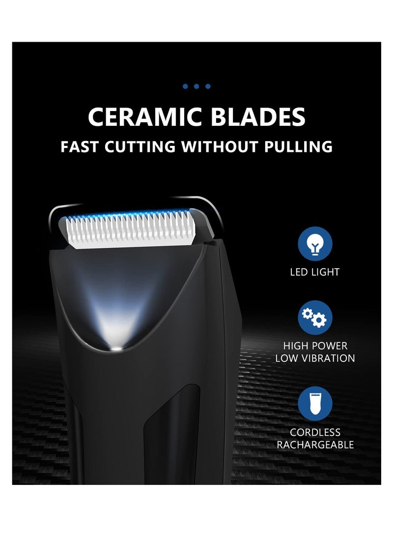 SYOSI Electric Groin Body Hair Trimmer - Ball Trimmer for Men USB Recharge Dock Cordless Use Fully Waterproof Replaceable Ceramic Blade Pubic Hair Trimmer Body Groomer Kit for Men - Image 3