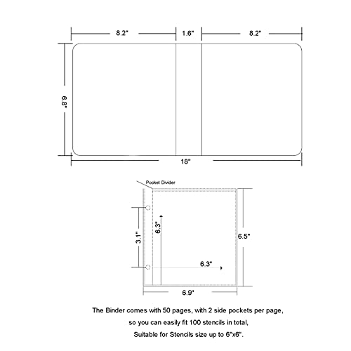 NEGEMEL Cookie Stencil Storage Binder - Die Cut & Stamp Storage Holder - Baking Stencil Organizer (2 Pockets x 50 Pages) - Image 2