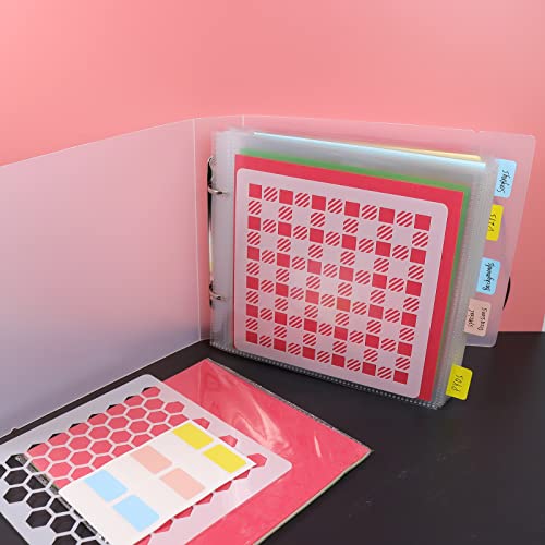 NEGEMEL Cookie Stencil Storage Binder - Die Cut & Stamp Storage Holder - Baking Stencil Organizer (2 Pockets x 50 Pages) - Image 1
