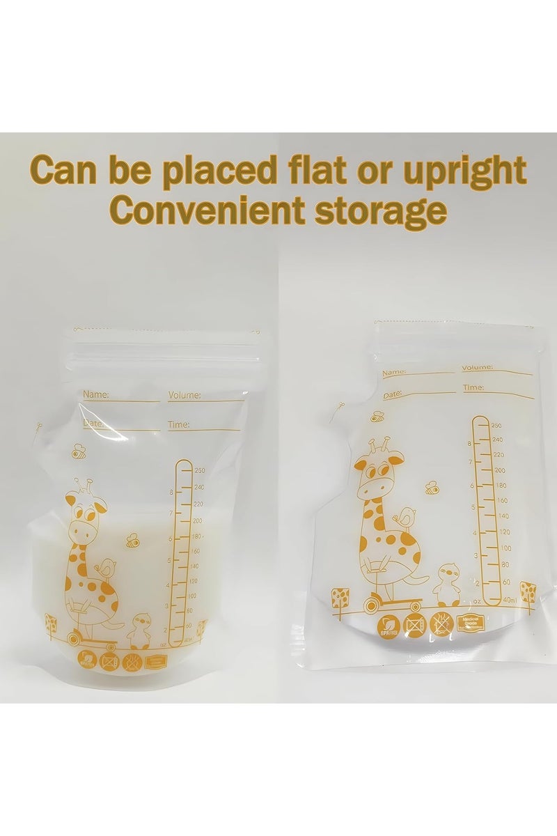 Flushrenic 50 Pcs Breast Milk Storage Bag, Breast Milk Storage, 250ml Disposable Milk Storage Bags, Breast Milk Bags, Milk Storage Bags Breastfeeding, for Breastfeeding, No-Leak Milk Freezer Storage Pouches - Image 4