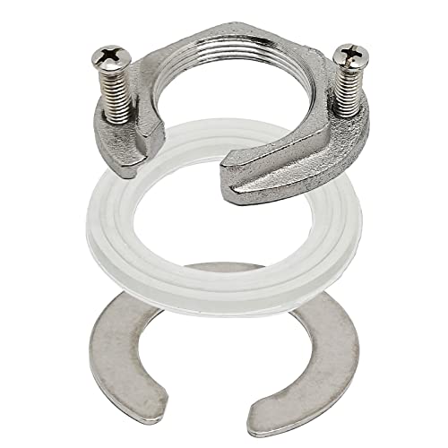 NGeGe 2sets 32mm(1-1/4inch) 304 Stainless Steel Open Faucet Lock Nut,Single Hole Faucet Lock Nuts,Faucet Fixing Tool Set For Kitchen Bathroom Basin Sink(Silver) - Image 1