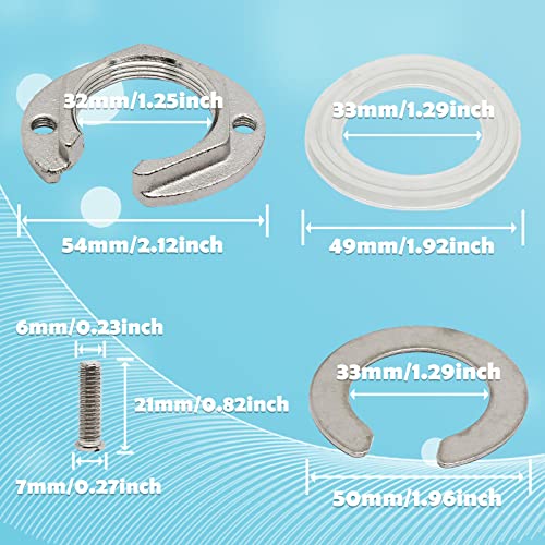 NGeGe 2sets 32mm(1-1/4inch) 304 Stainless Steel Open Faucet Lock Nut,Single Hole Faucet Lock Nuts,Faucet Fixing Tool Set For Kitchen Bathroom Basin Sink(Silver) - Image 2