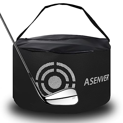 ASENVER Black Golf Impact Bag Silent Golf Swing Trainer Golf Smash Bag Portable Power Hitting Bag Golf Training Aid - Image 1