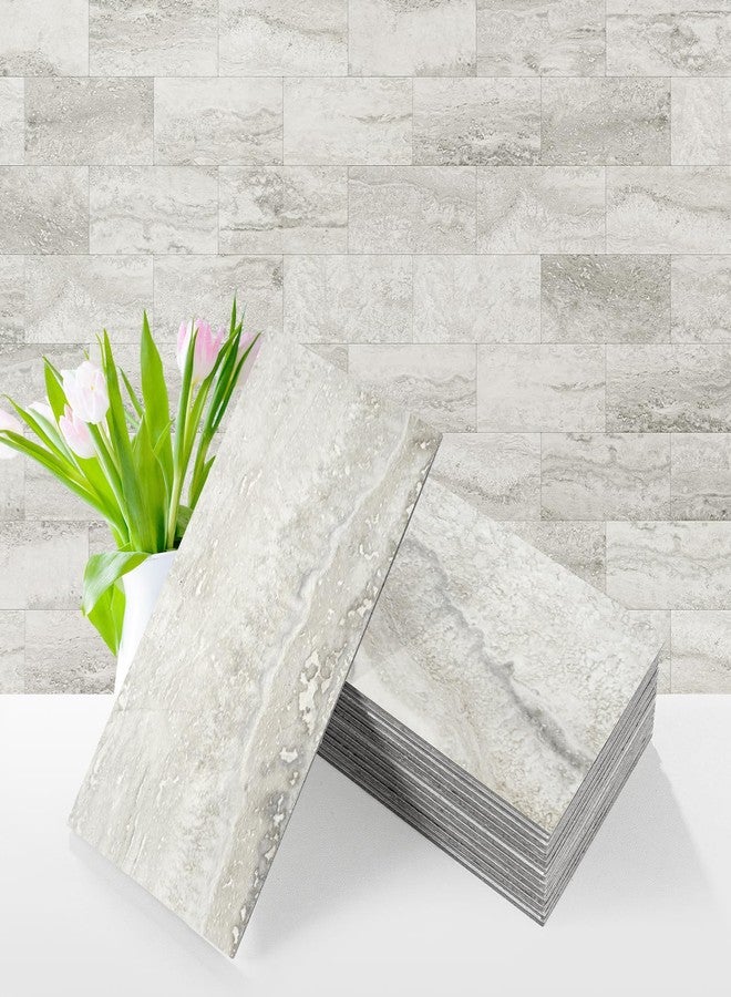 Vamos Tile 100-Piece Matt Beige Mixed Grey Slate Peel and Stick Backsplash Seamless Tile,3''x6'' PVC Subway Tile,Stick on Backsplash for Kitchen/Bathroom/Laundry Room - Image 1
