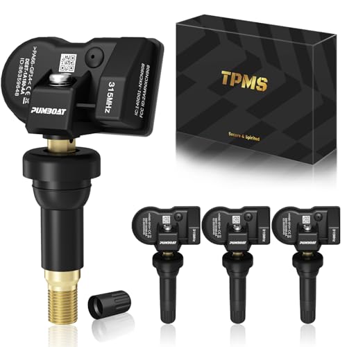 PUMBOAT TPMS Ford 315Mhz Pre-Programmed,Compatible with F-150(09-14)|F-250(09-16)|F-350(09-16)|Escape(09-19)|Fusion(09-15)|Explorer(11-15)|Mustang(10-14)/OE#DE8T1A180AA(Set of 4) Tire Pressure Sensor - Image 1