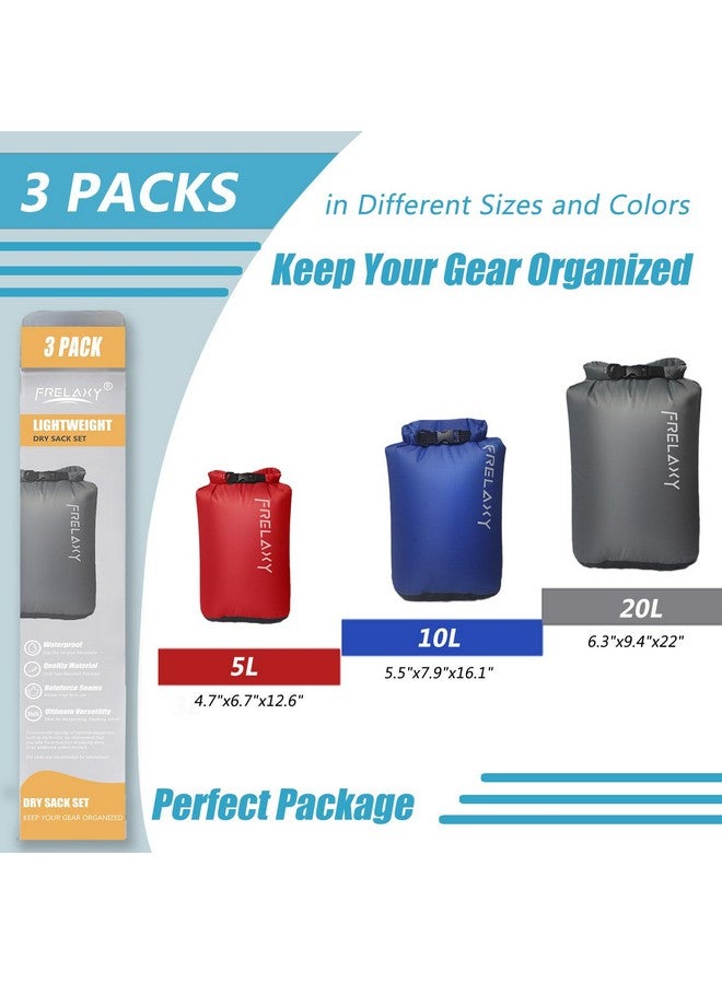Frelaxy Dry Bag 3-Pack/5-Pack, Ultralight Dry Sack, Outdoor Bags Keep Gear Dry For Hiking, Backpacking, Kayaking, Camping, Swimming, Boating  - Image 2