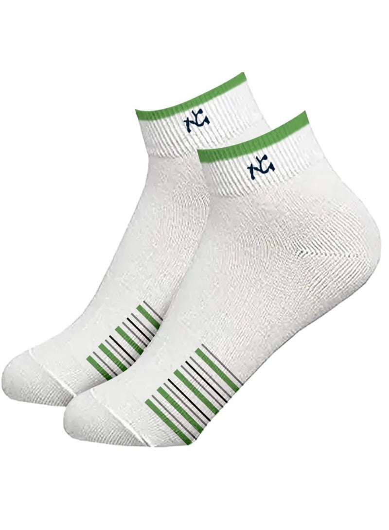 HAPPY TOES 6 Pairs Ankle Socks Soft Cotton Terry Cushioned Moisture-Wicking Antibacterial Athletic Sports Running Free Size - Image 4