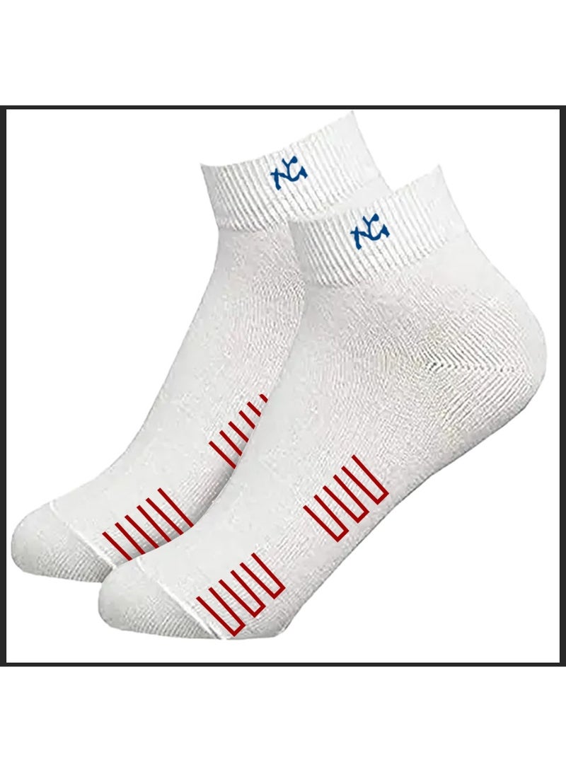 HAPPY TOES 6 Pairs Ankle Socks Soft Cotton Terry Cushioned Moisture-Wicking Antibacterial Athletic Sports Running Free Size - Image 3