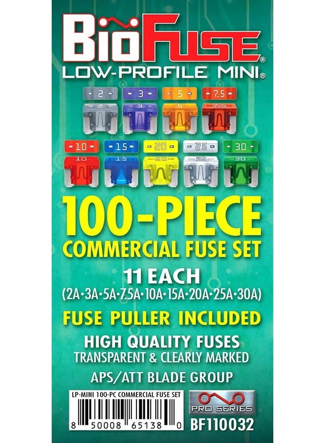 BioFuse Low Profile Mini ATT 100 Piece Automotive Commercial Car Fuse Assortment (99 LP-Mini Blade Fuses + Fuse Puller) 2A 3A 5A 7.5A 10A 15A 20A 25A 30A - Image 4