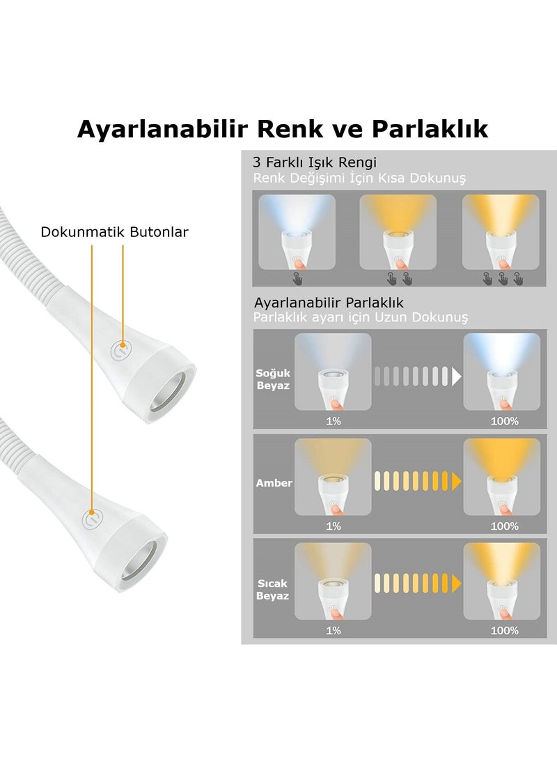 Rechargeable LED Neck Lamp Portable Book Reading Lamp