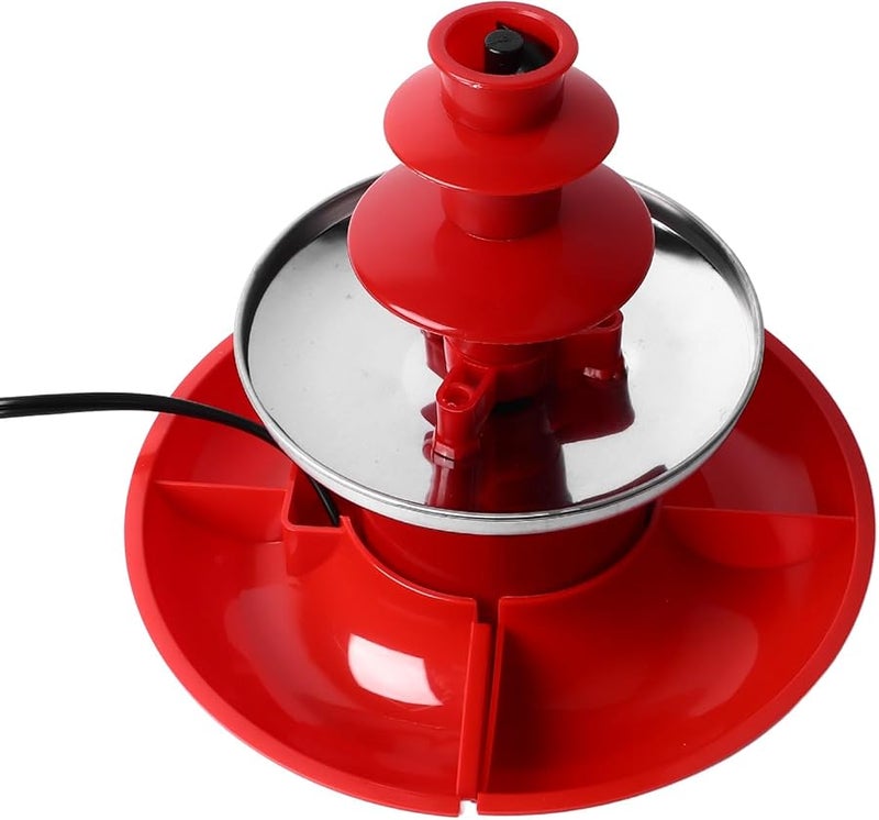 Stainless Steel 3 Layer Electric Chocolate Fondue Fountain With Removable Tray - Image 4