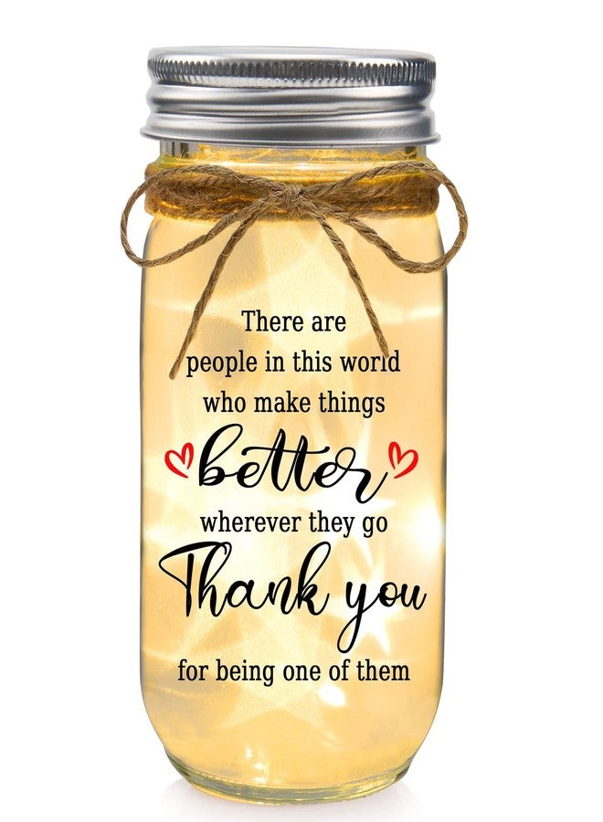 COZITED Thank You Gifts for Women Mason Jar Night Light - Inspirational Birthday Gifts for Women Coworkers Boss Teacher Retirement Christmas Gift -There are People ... who Make Things Better - Image 1
