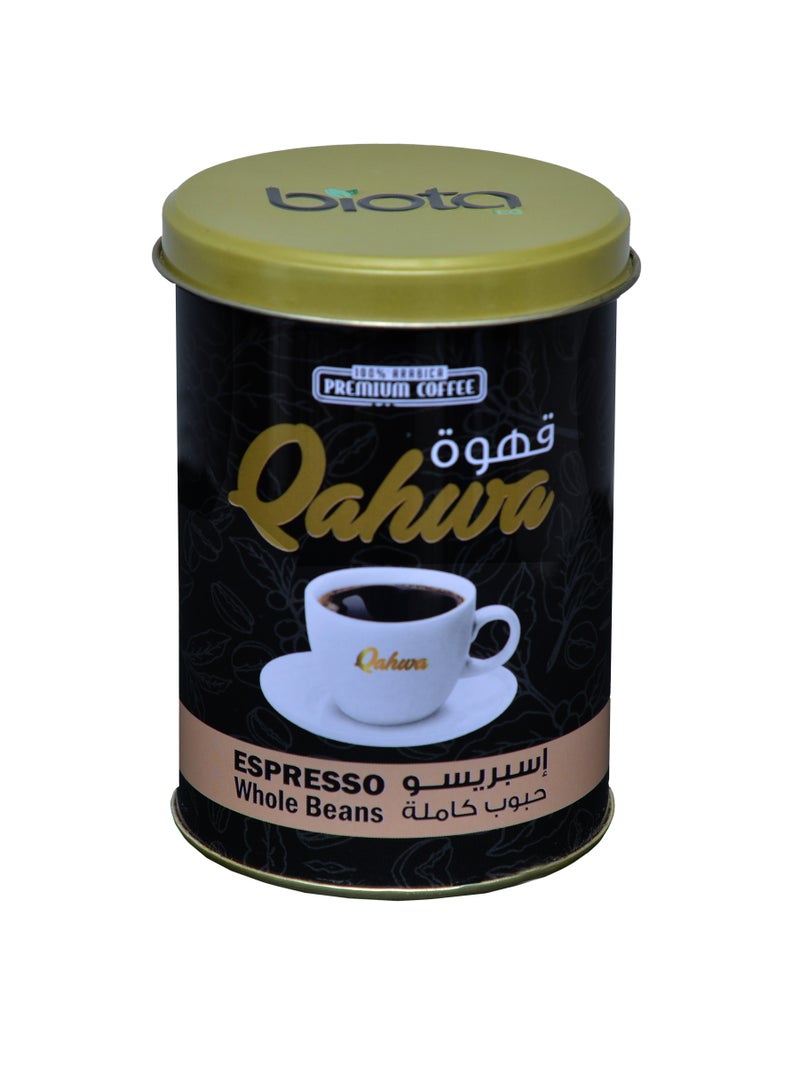 espresso whole beans 250gm - metal can