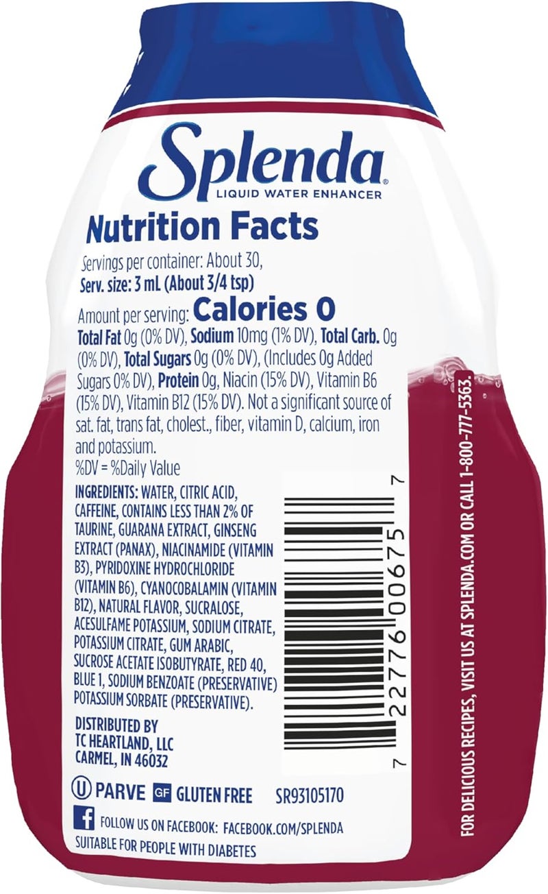 SPLENDA Energy Liquid Water Enhancer Drops, Sugar Free Black Cherry Flavor, 3.11 Fl Oz - Image 4