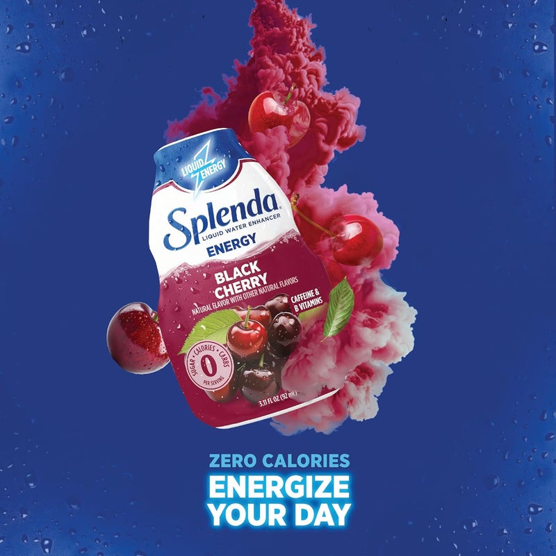 SPLENDA Energy Liquid Water Enhancer Drops, Sugar Free Black Cherry Flavor, 3.11 Fl Oz - Image 3