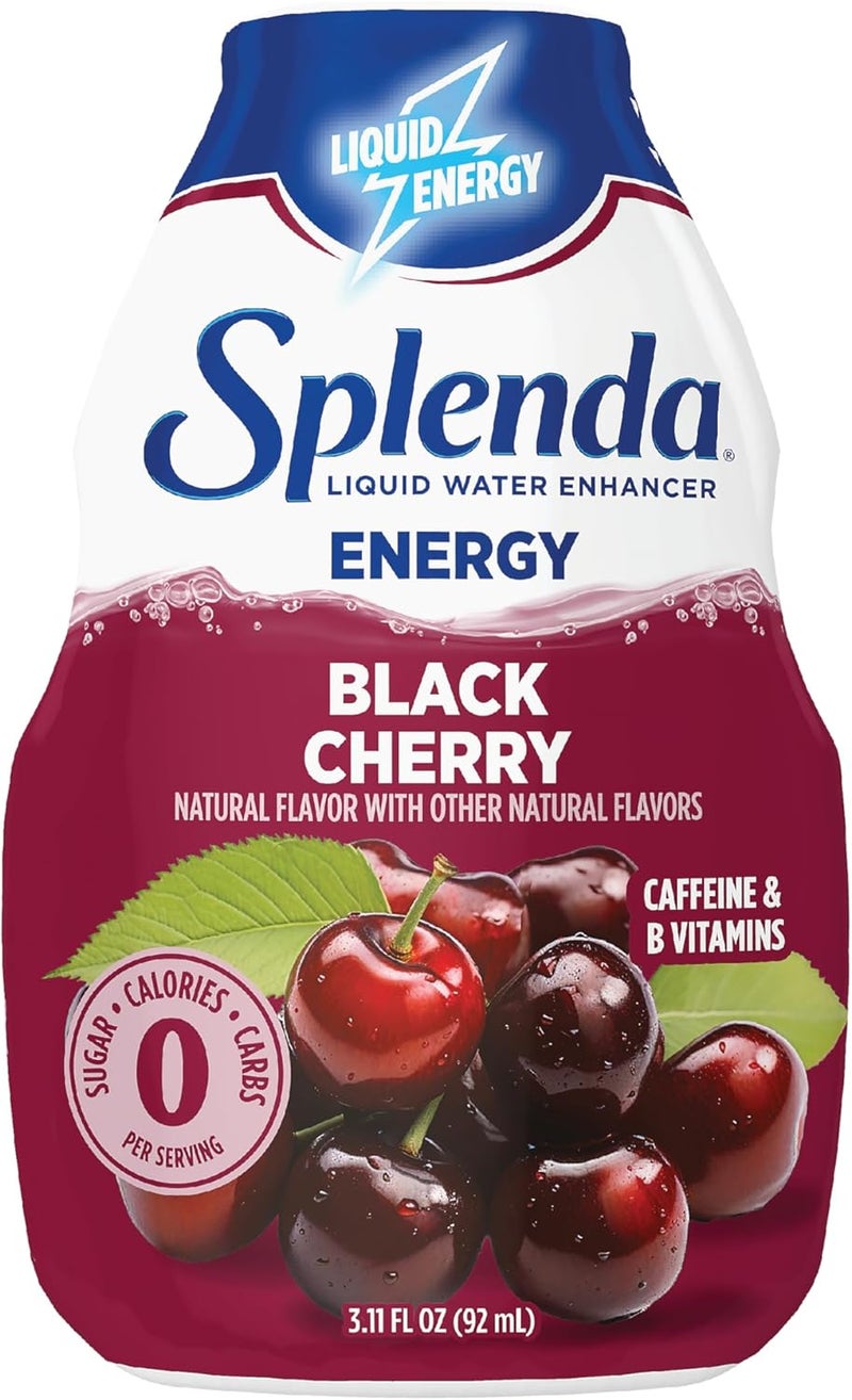 SPLENDA Energy Liquid Water Enhancer Drops, Sugar Free Black Cherry Flavor, 3.11 Fl Oz - Image 1