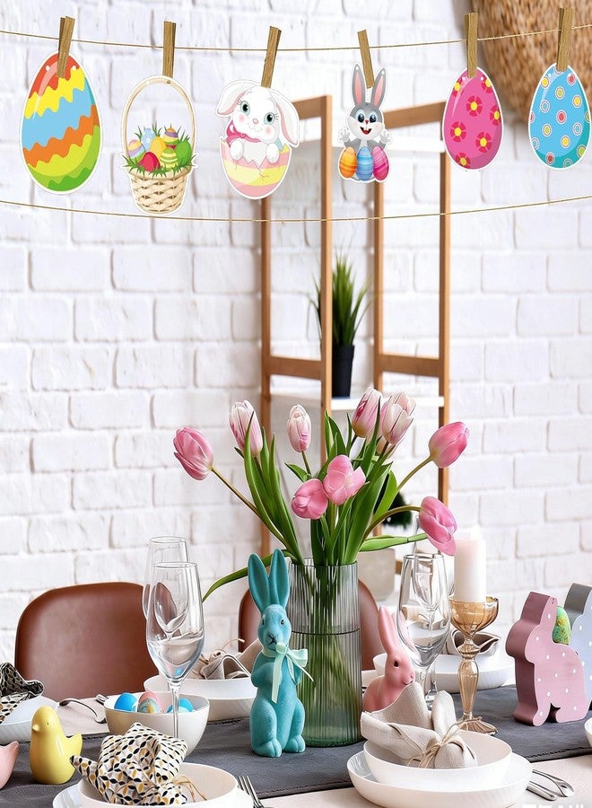 wootile Happy Easter Bunny Themed Stickers 320 Pcs Happy Easter Stickers Decals - 1.5 Inch Eggs Sticker Colorful Rabbit Easters Shape Seal Sticker for Party Craft Gift Envelopes Decor 1.5 Inch - Image 2