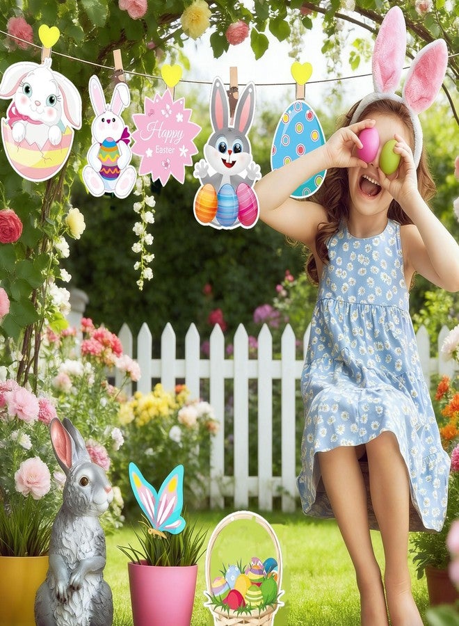wootile Happy Easter Bunny Themed Stickers 320 Pcs Happy Easter Stickers Decals - 1.5 Inch Eggs Sticker Colorful Rabbit Easters Shape Seal Sticker for Party Craft Gift Envelopes Decor 1.5 Inch - Image 5