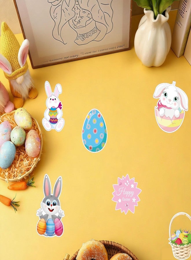 wootile Happy Easter Bunny Themed Stickers 320 Pcs Happy Easter Stickers Decals - 1.5 Inch Eggs Sticker Colorful Rabbit Easters Shape Seal Sticker for Party Craft Gift Envelopes Decor 1.5 Inch - Image 3