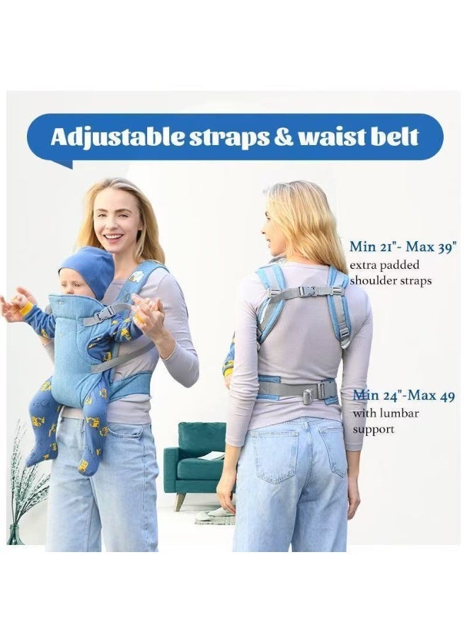 4-In-1 Advanced Convertible Baby Carrier,8 Kg to 36 Kg Baby Strap Waist Carrier for walking Shopping Trip Hiking ,Adjustable Size & Suitable for 0-36 Months Baby,Blue - Image 4