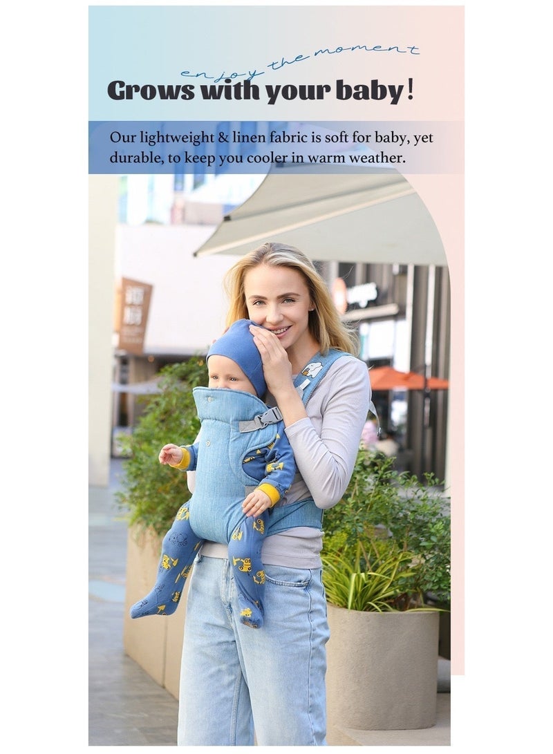 4-In-1 Advanced Convertible Baby Carrier,8 Kg to 36 Kg Baby Strap Waist Carrier for walking Shopping Trip Hiking ,Adjustable Size & Suitable for 0-36 Months Baby,Blue - Image 3