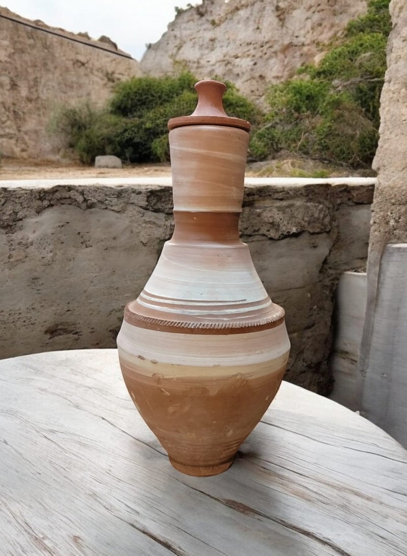 كلور زون بوتري قله مياه ارتفاع 35 سم وعرض 17 سم بالغطاء للشرب والديكو  - Image 2